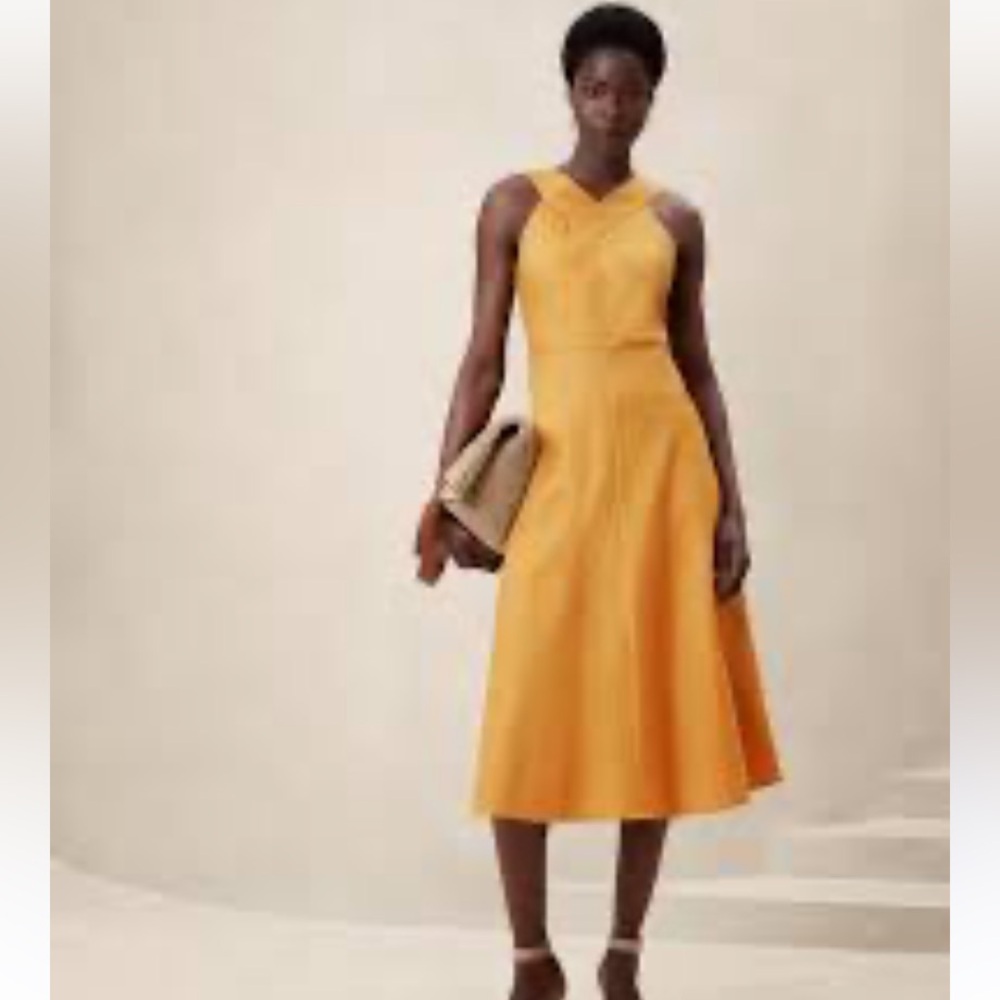 Banana Republic Yellow Midi Dress